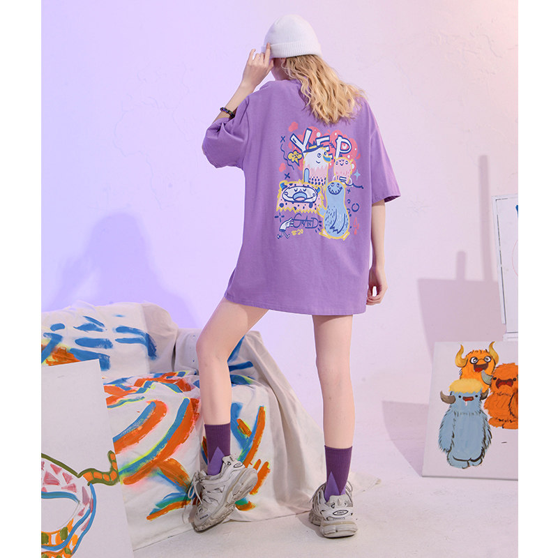 yep紫色2022新款夏季薄纯棉t恤 yepT恤