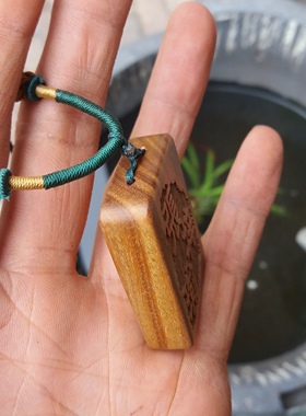 檀香木简约文艺风刻名字毛衣链