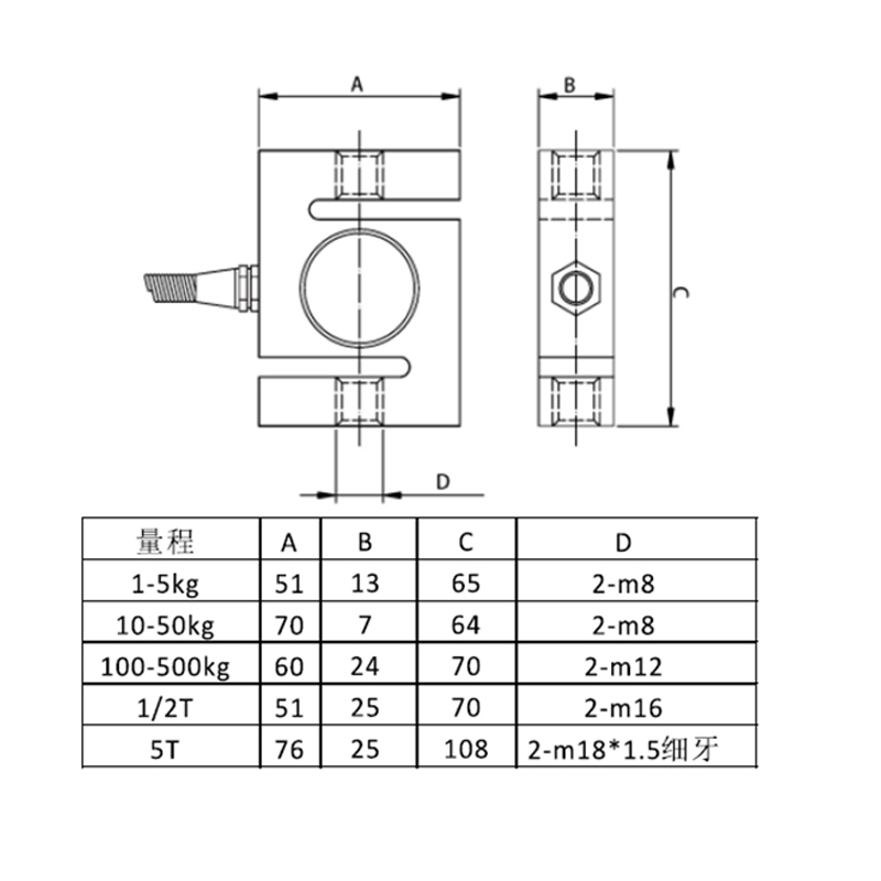 DS2-1000分体式外置S型数显推拉力计0-5000N可选传感器 - 图0