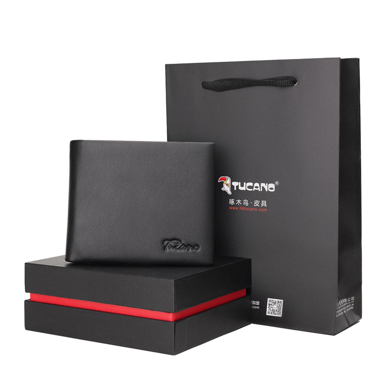 啄木鸟男朋友礼物男士短款真皮钱包 啄木鸟乒乒乓钱包