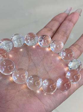 小红薯爆火牛鼻孔天然白水晶全净体双A+水晶手串手链小众百搭男女