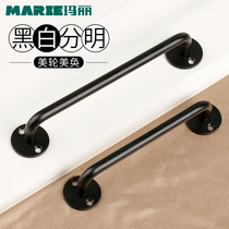 Clear fit handle wooden door wardrobe cabinet door handle black stainless steel old door handle barn push-pull shifting door u type