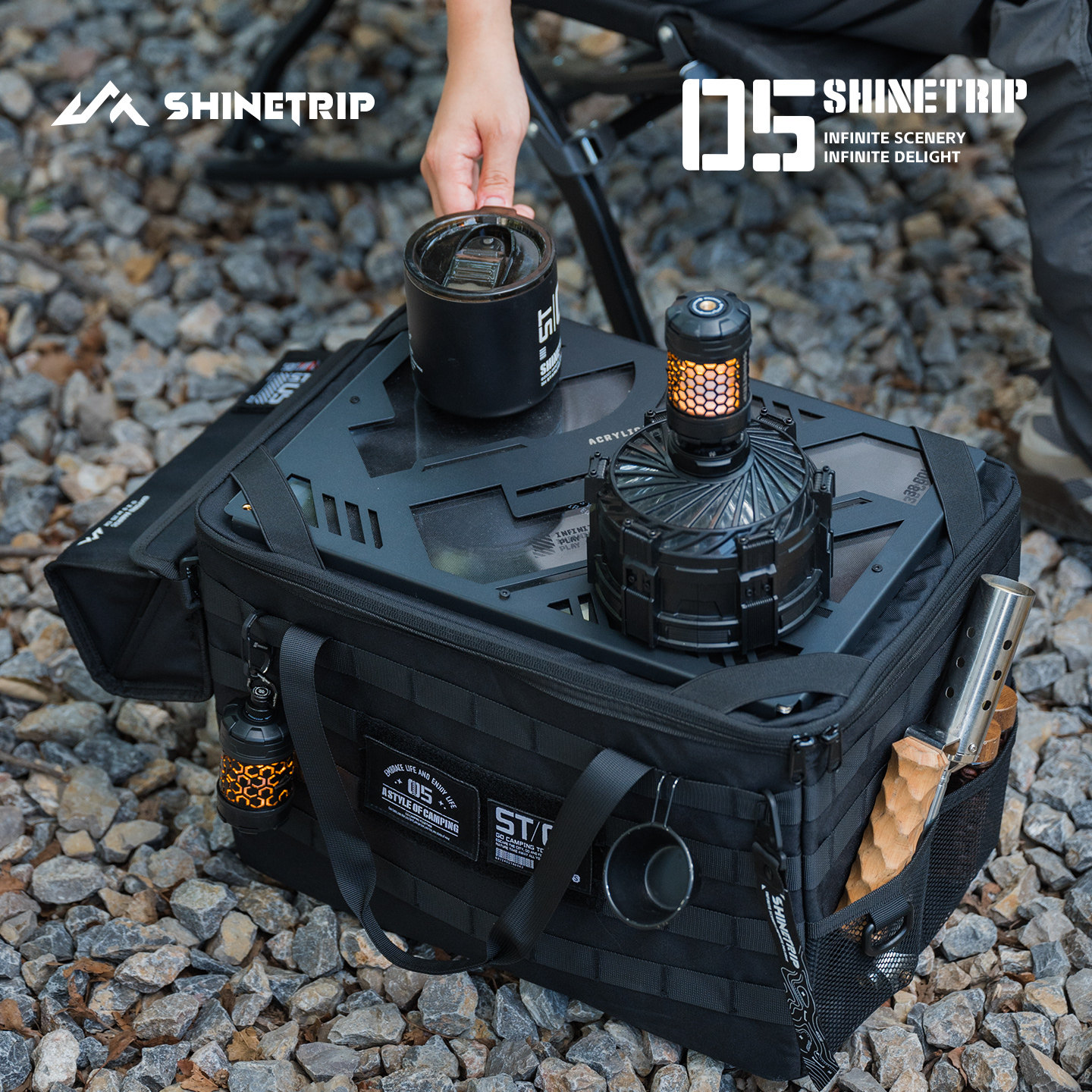 山趣户外露营箱桌一体折叠收纳箱工具箱炉具牛津布餐具收纳包茶箱,淘宝优惠券,粉丝福利购,淘宝优惠卷