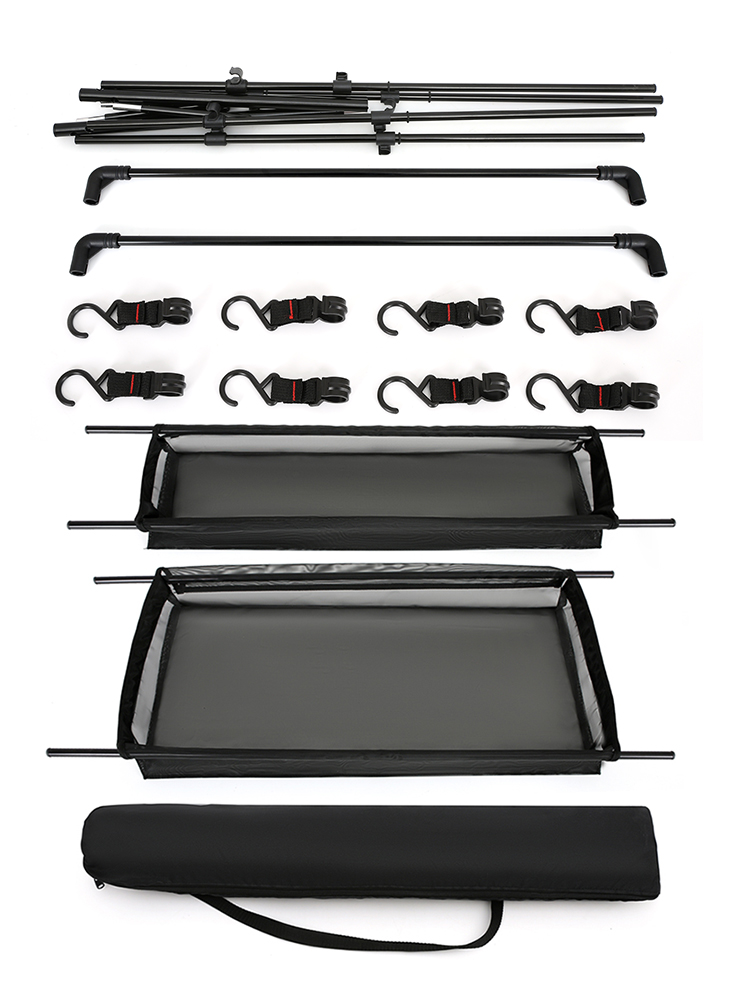 户外露营便携多层三角置物架子野营挂物架挂架折叠灯架野炊收纳架 - 图0