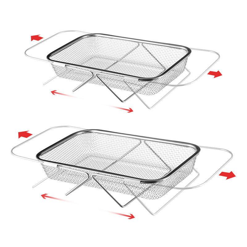 厨房不锈钢沥水篮可伸缩厨房洗菜盆大号家用水槽沥水架方形,淘宝优惠券,粉丝福利购,淘宝优惠卷