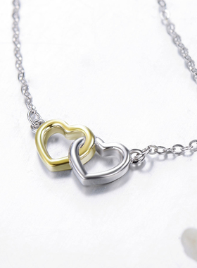 爱心女摩典925纯银锁骨链