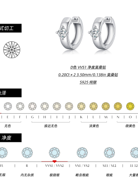 摩典S925纯银莫桑钻小众轻奢耳圈