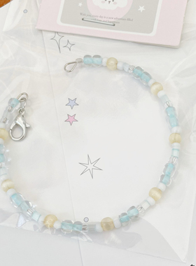 10条米珠手串韩系手作少女礼物玻璃串珠记忆钢圈手链饰品随心配