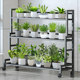 Floor-standing storage rack flower rack living room balcony succulent flower pot bracket oblique trapezoidal iron plant display shelf