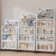 Integrated wall-mounted bookshelf-style floor-to-ceiling storage rack with movable decorative accessories for kitchen and bathroom multifunctional storage rack