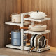 Multi-layer sink and pot storage rack in kitchen cabinet