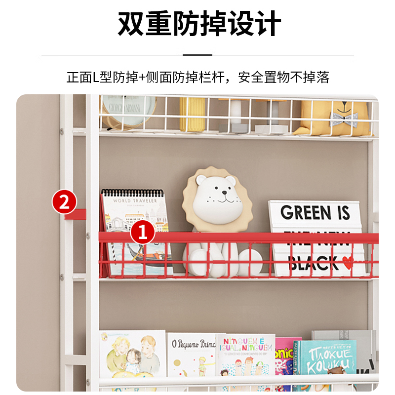 门后书架置物架壁挂式墙上铁艺超薄书柜钢制极窄夹缝收纳柜免打孔