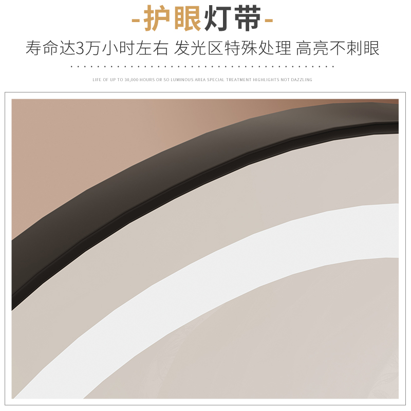 旋转化妆镜台式桌面带灯梳妆镜轻奢LED高级智能镜主卧梳妆台镜子