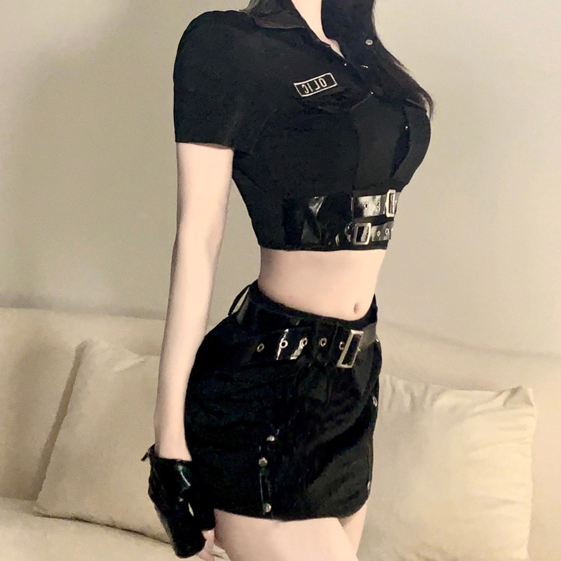 欧美纯欲风性感OL御姐秘书制服女警套装夜场cosplay空姐装机师女-图2