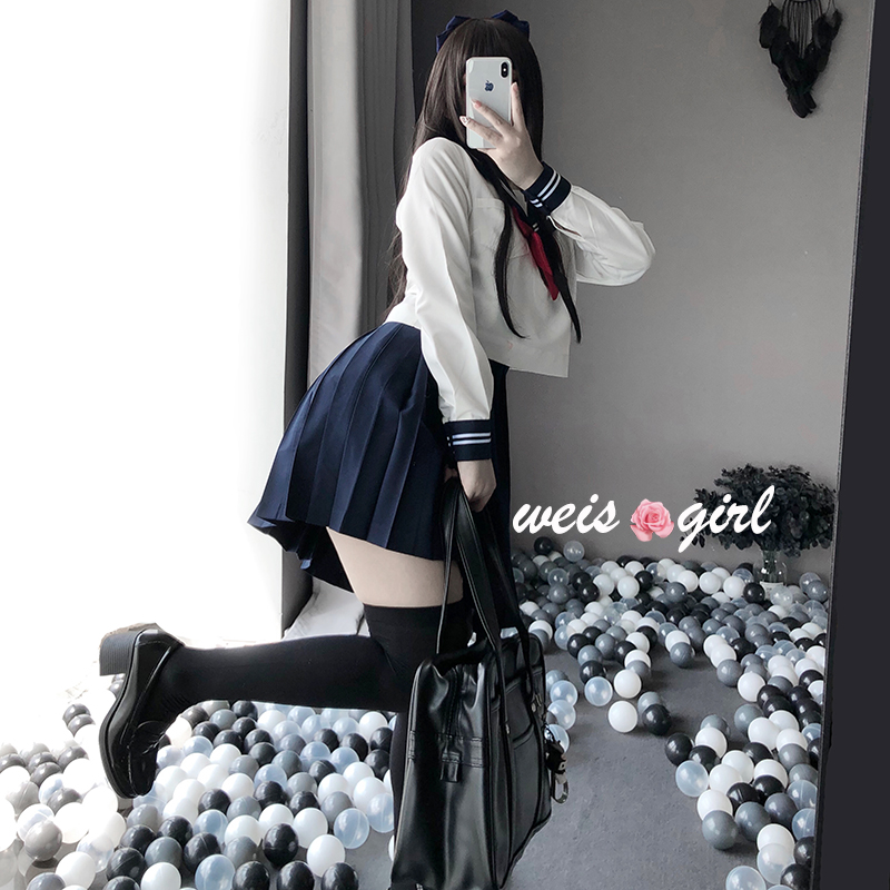 weisgril情调制服诱惑性感JK学生套装日本水手服校服班服学生cos-图3