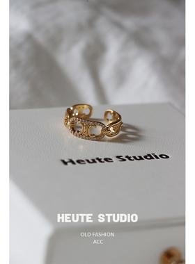 女复古轻奢可调节凯旋门开口戒指