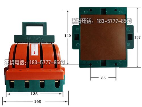 SHK11-4P-100A 双向双投倒顺闸刀开关三相手动双电源转换开关380V - 图1