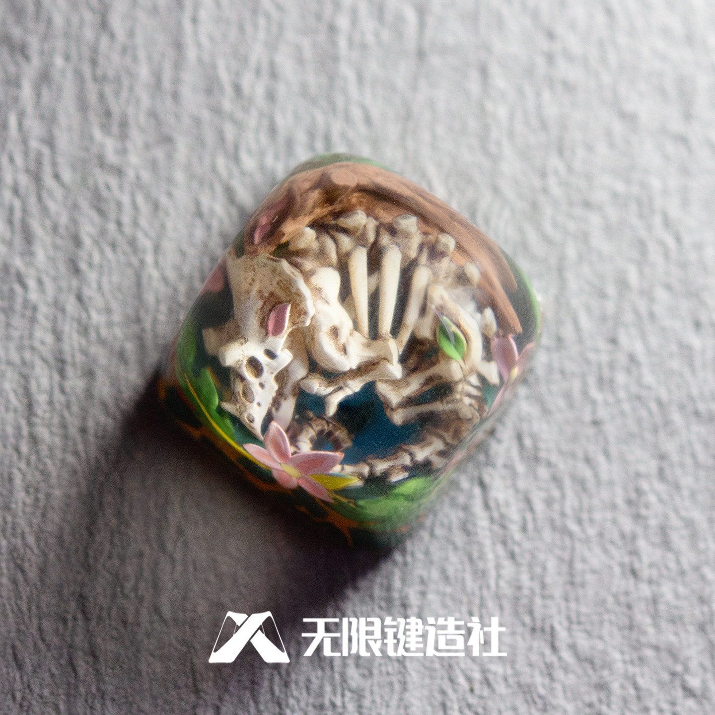 三角龙化石缩模键帽单个性创意机械键盘帽树脂透光客制化ESC,淘宝优惠券,粉丝福利购,淘宝优惠卷