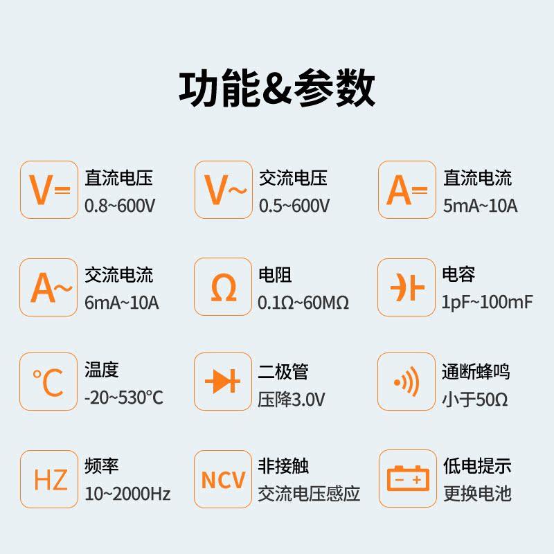 新款艾沃斯高精度数字万用表万能表电工专用全自动智能维修便携式 - 图0