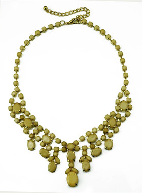 【清仓特价】时尚新款金属树脂宝石石头迷人短项链围脖项链