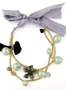 丝链系绳调节流苏穗穗花花项链女