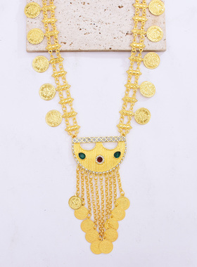 中东迪拜金色钱币项链宫廷风项饰