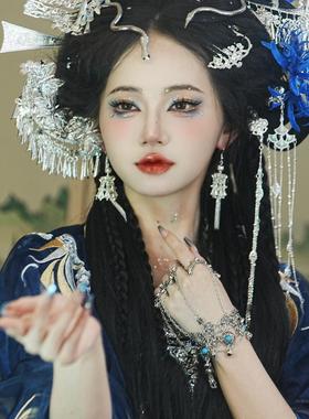 大话西游同款紫霞仙子手链铃铛戒指一体复古舞蹈演出异域风情配饰