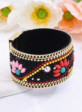 新款复古民族风手工串珠手镯女