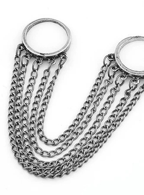 银/青铜合金双指边环复古