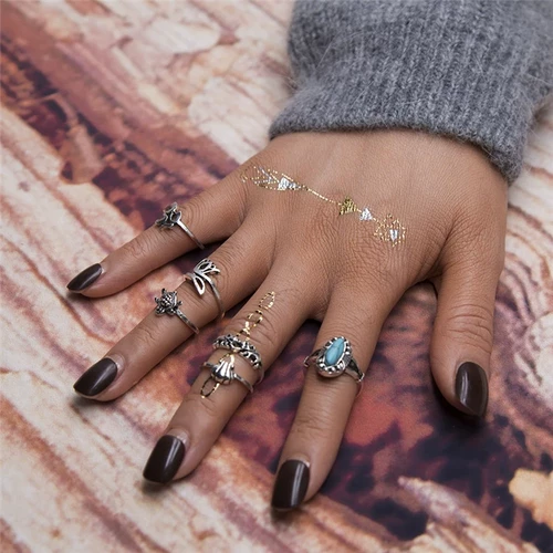 Кольцо, бирюзовый комплект, аксессуар, стиль бохо