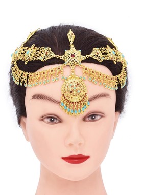 敦煌异域风公主头饰项链腰链套装