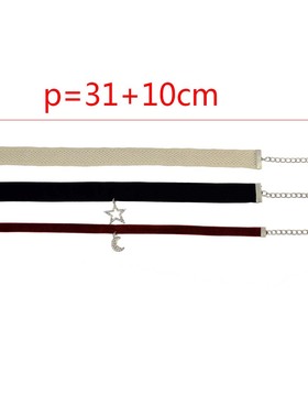 花边系列黑色蕾丝带银花吊坠套装