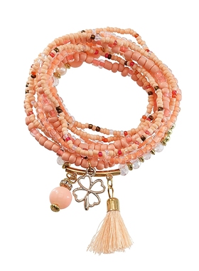 波西米亚风米珠手链彩色串珠穗绳