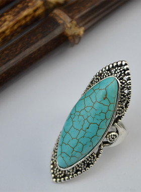 波西米亚复古民族风格松石戒指