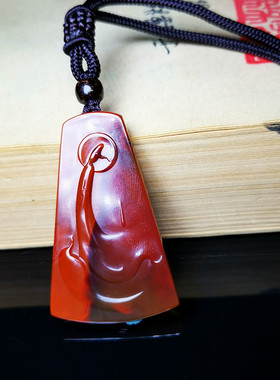 玛瑙吊坠情侣战国红天然