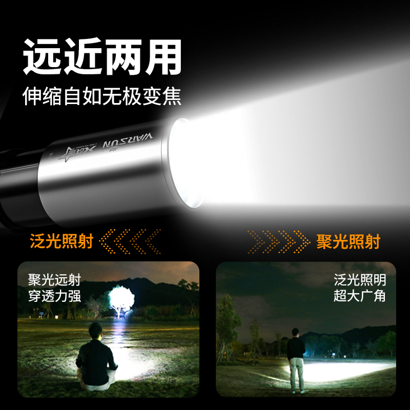 NW7000手电筒强光可充电户外超亮远射家用小迷你便携多功能白激光 - 图0