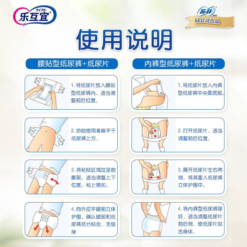 尤妮佳乐互宜内置型成人男女尿垫 lifree乐互宜成人用纸尿护理用品