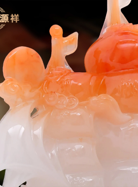 一帆风顺帆船摆件高档玉石工艺品