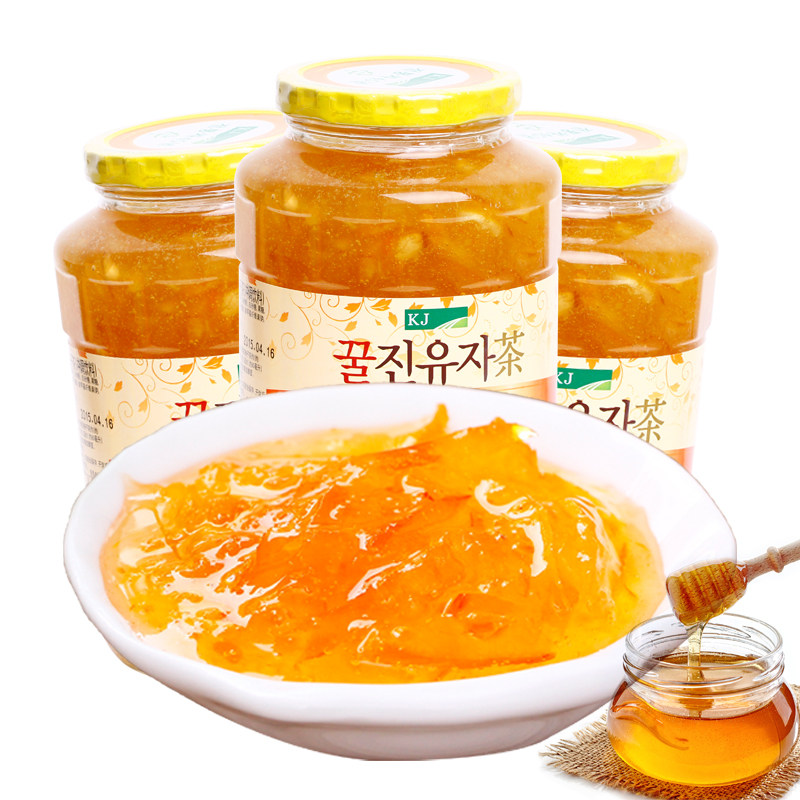 韩国进口kj柚子茶560g 1kg酱果味茶 威海韩品食品蜂蜜果味茶