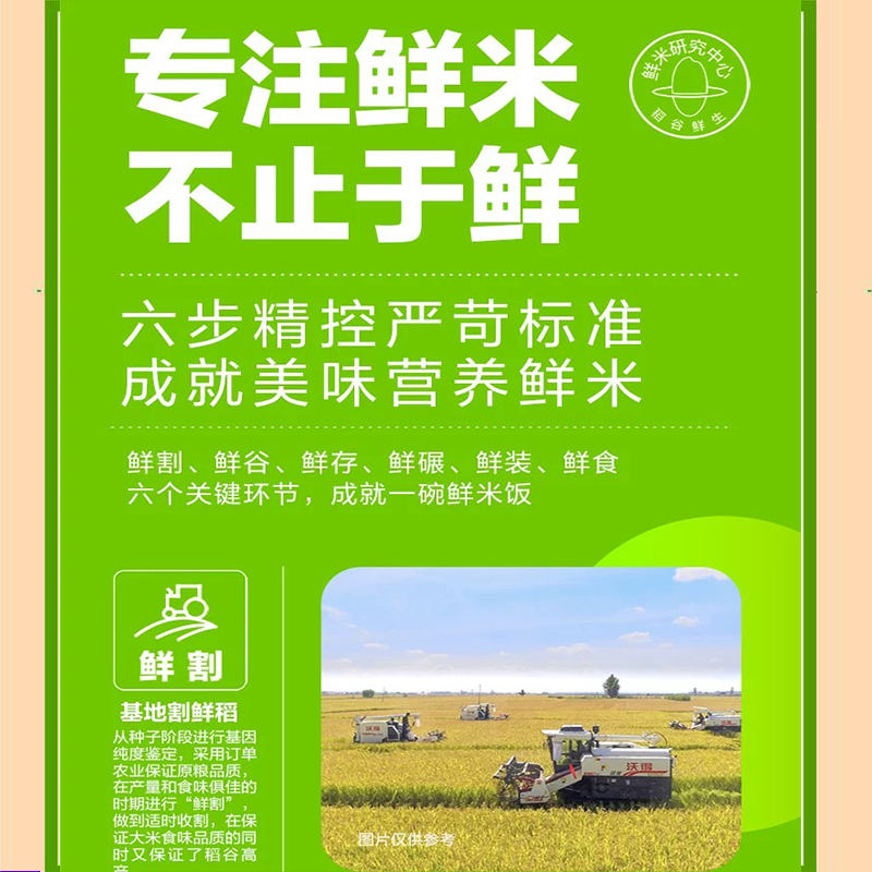金龙鱼稻谷鲜生香米六步鲜生态稻花香500g*5袋家用鲜米粳米大米 - 图0