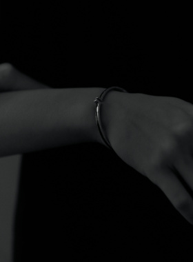 ABOAB男女925银厚镀金雕塑手镯