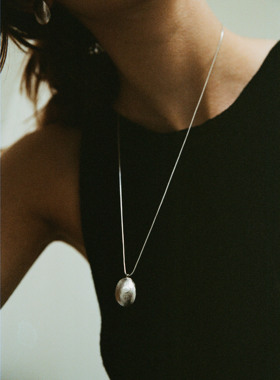 ABOAB925银镀金指纹肌理项链原创