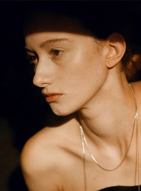 ABOAB925银镀金指纹肌理项链