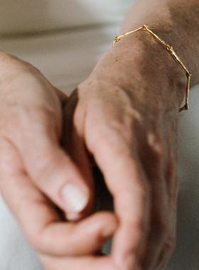 原创设计925银厚镀金延长手链