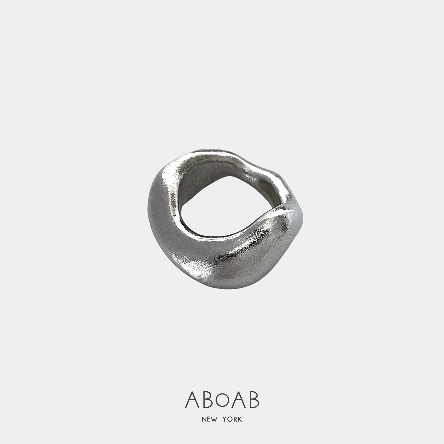 ABOAB纽约原创设计 Arc戒指 925纯银镀金 极简 抽象 - 图0