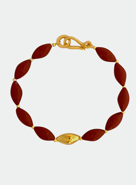 ABOAB手链轻奢925银厚镀黄金玛瑙