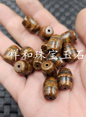 仿古两线天珠路路通玉石散珠