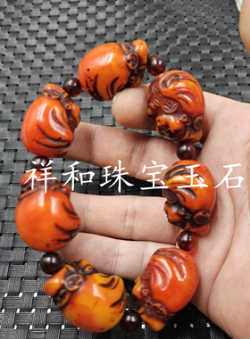 荧光浮盐水人造蜜蜡人物手链
