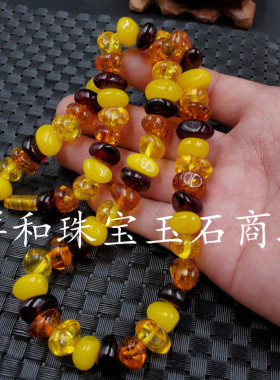 饰品项链仿蜜蜡琥珀随型多