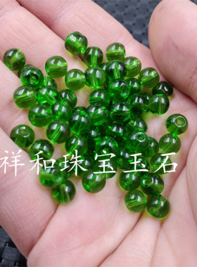 6毫米散珠手链配件玻璃绿色珠